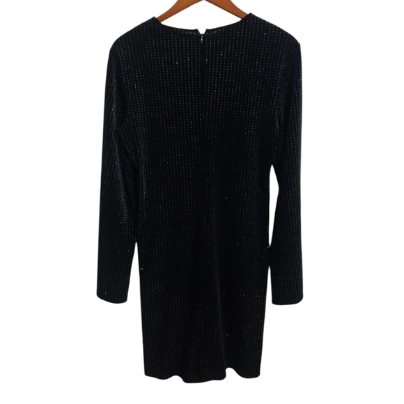 Catherine Malandrino Womens Long Open Sleeve Velvet Dress Black/Silver Size M - Picture 3 of 11